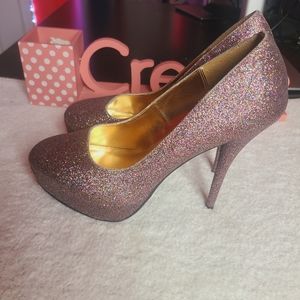 Pink Glitter Heels Stiletto